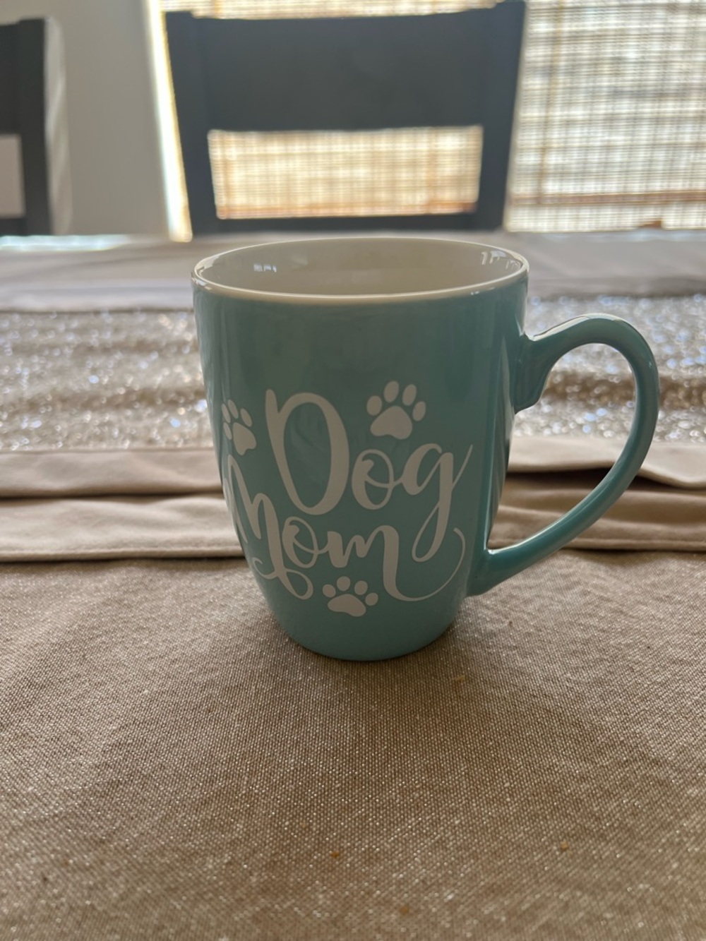 Dog Mom Ceramic Coffee Mug - Teal